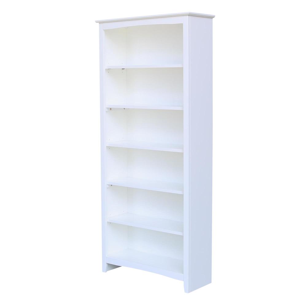 Shaker Bookcase - 72"H, White, White. Picture 6