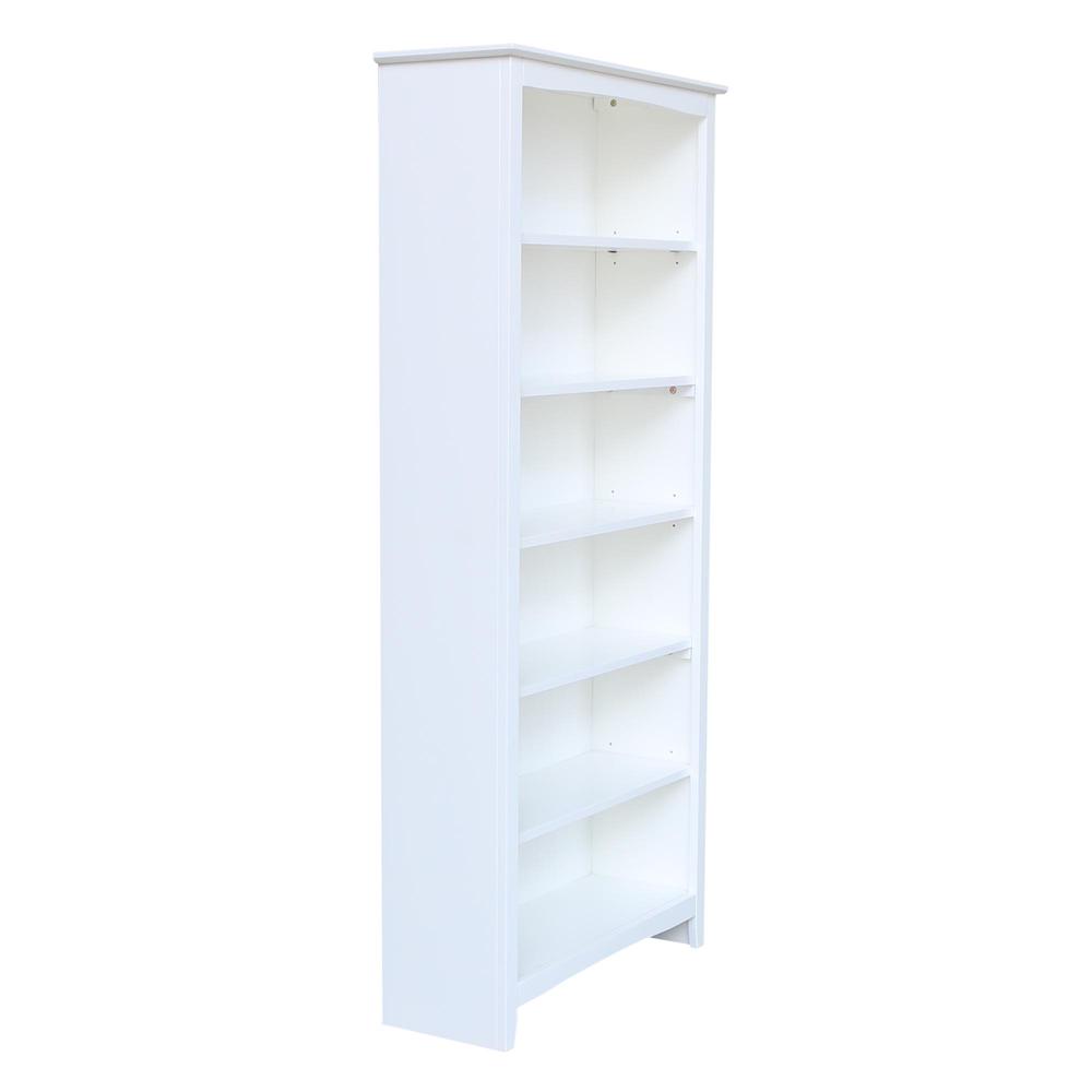 Shaker Bookcase - 72"H, White, White. Picture 4