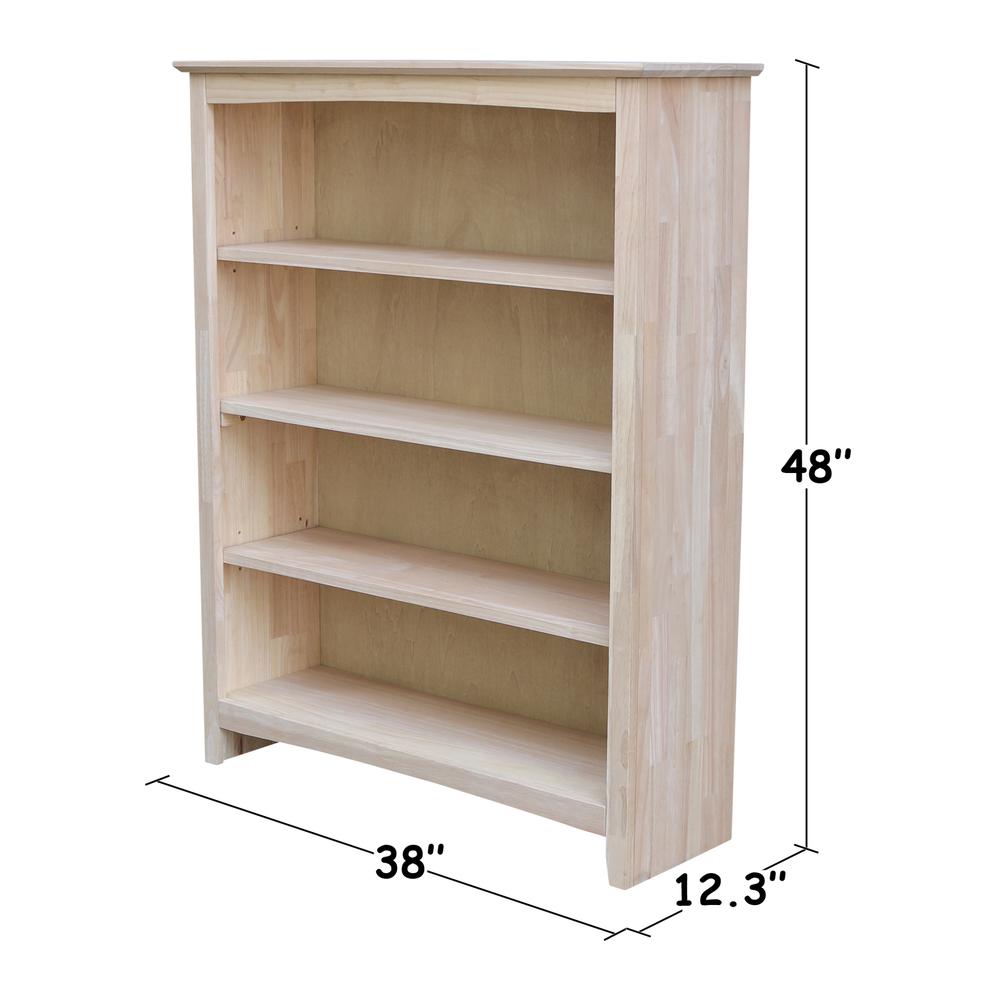 Shaker Bookcase - 48 in H, Unfinished. Picture 7