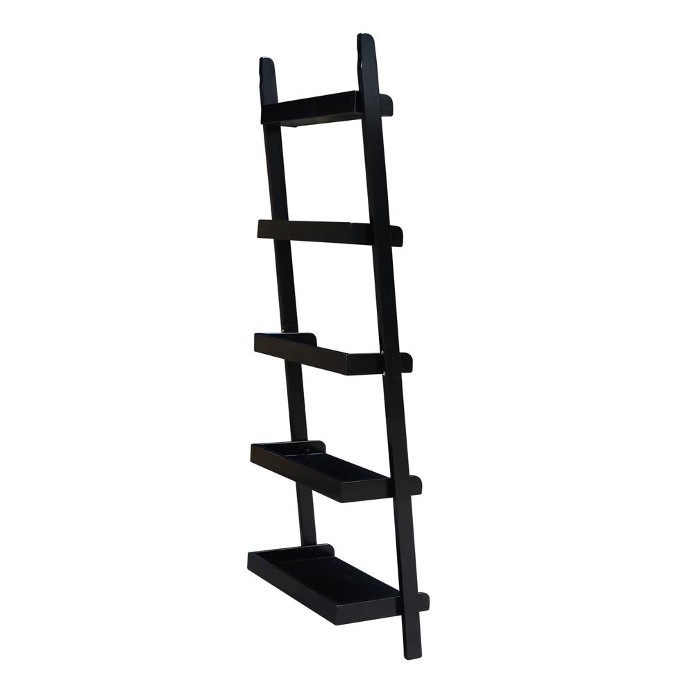 Lean To Shelf Unit, With 5 Shelves, Black. Picture 2