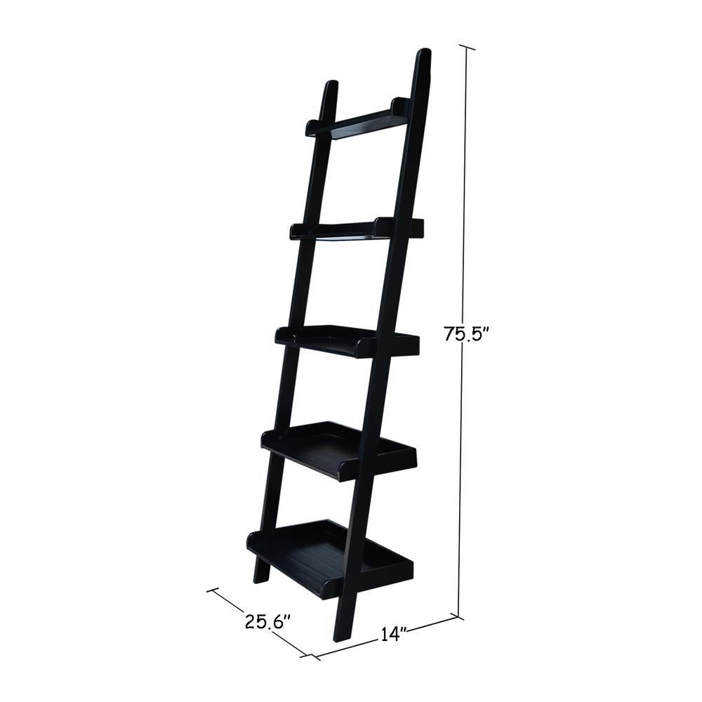 Lean To Shelf Unit, With 5 Shelves, Black. Picture 3