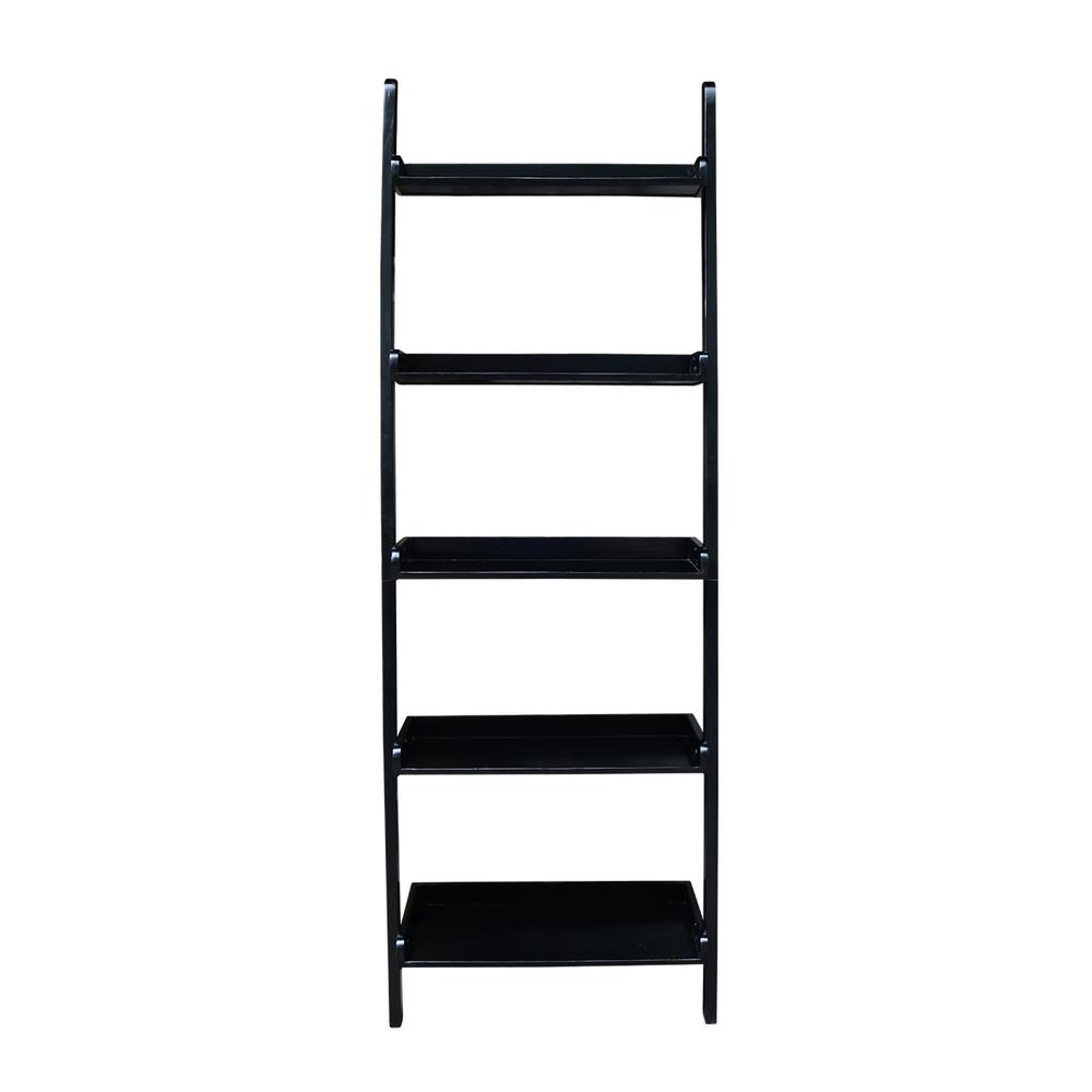 Lean To Shelf Unit, With 5 Shelves, Black. Picture 4