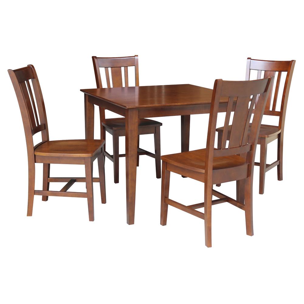 36" x 36" Dining Table with 4 San Remo Splatback Chairs - 5 Piece Dining Set. Picture 2