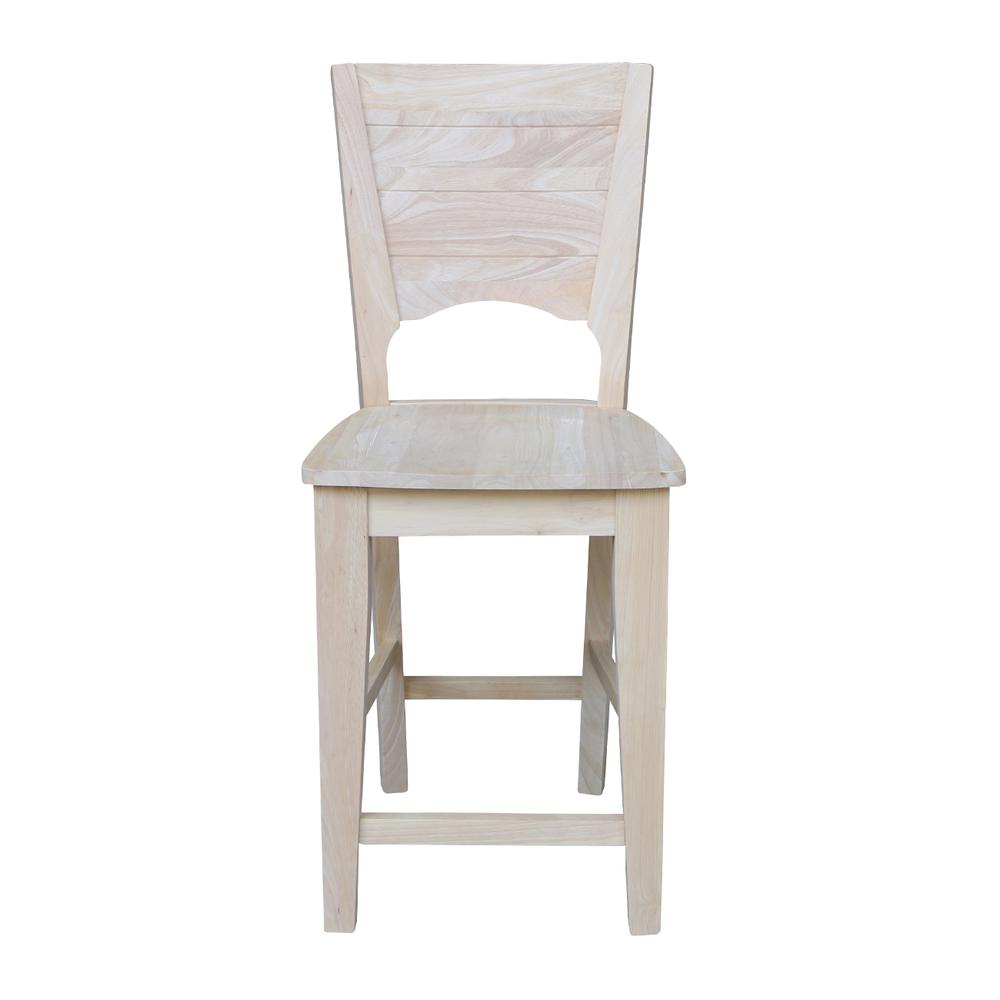 Canyon Collection Solid Back Counter height Stool - 24" Seat Height, Unfinished. Picture 7