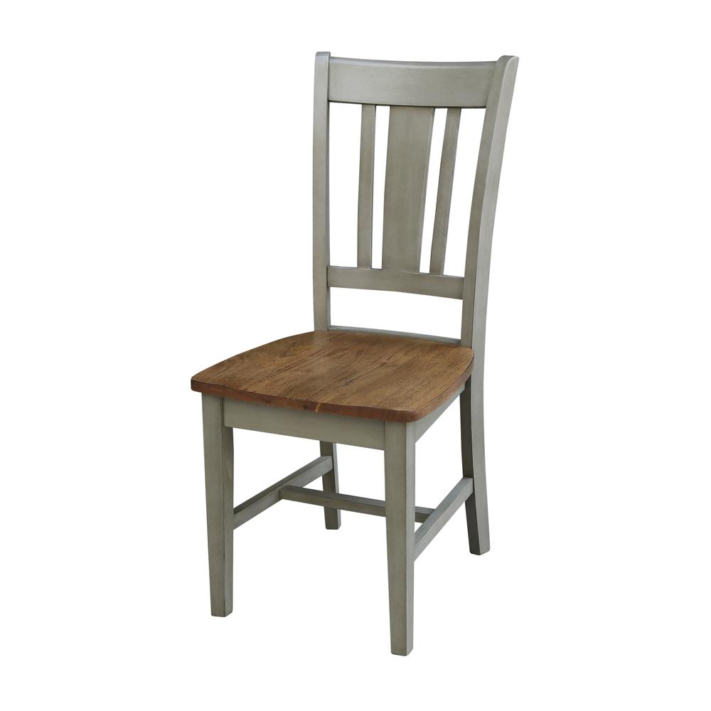 San Remo Splatback Chair, Hickory/Stone. Picture 1