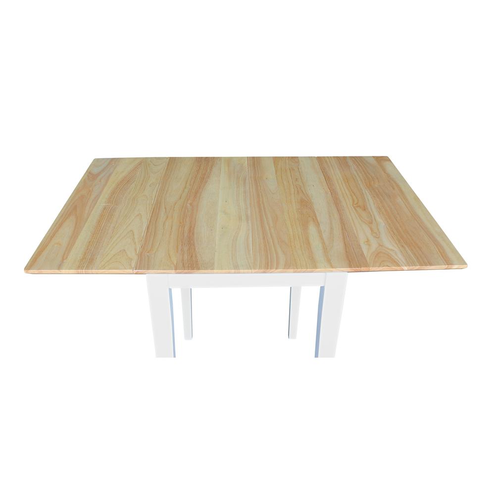 Small Dropleaf Table, White / Natural. Picture 11