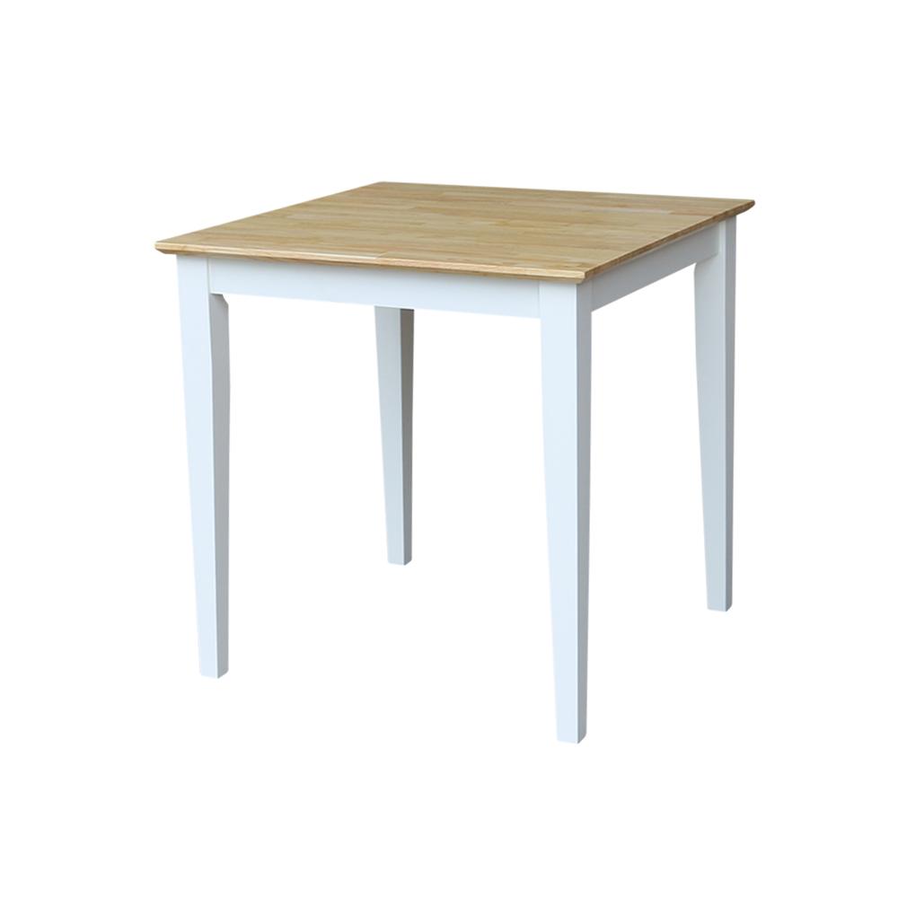 Solid Wood Top Table, White/Natural. Picture 5
