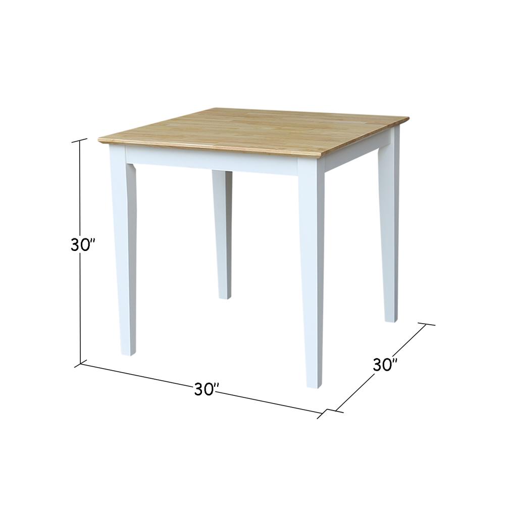 Solid Wood Top Table, White/Natural. Picture 1