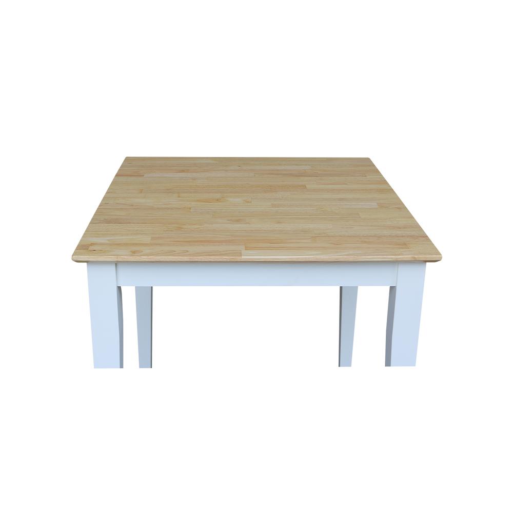 Solid Wood Top Table, White/Natural. Picture 4