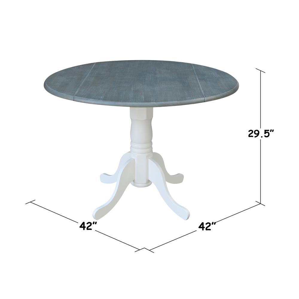 42" Round Dual Drop Leaf Pedestal Table. Picture 12