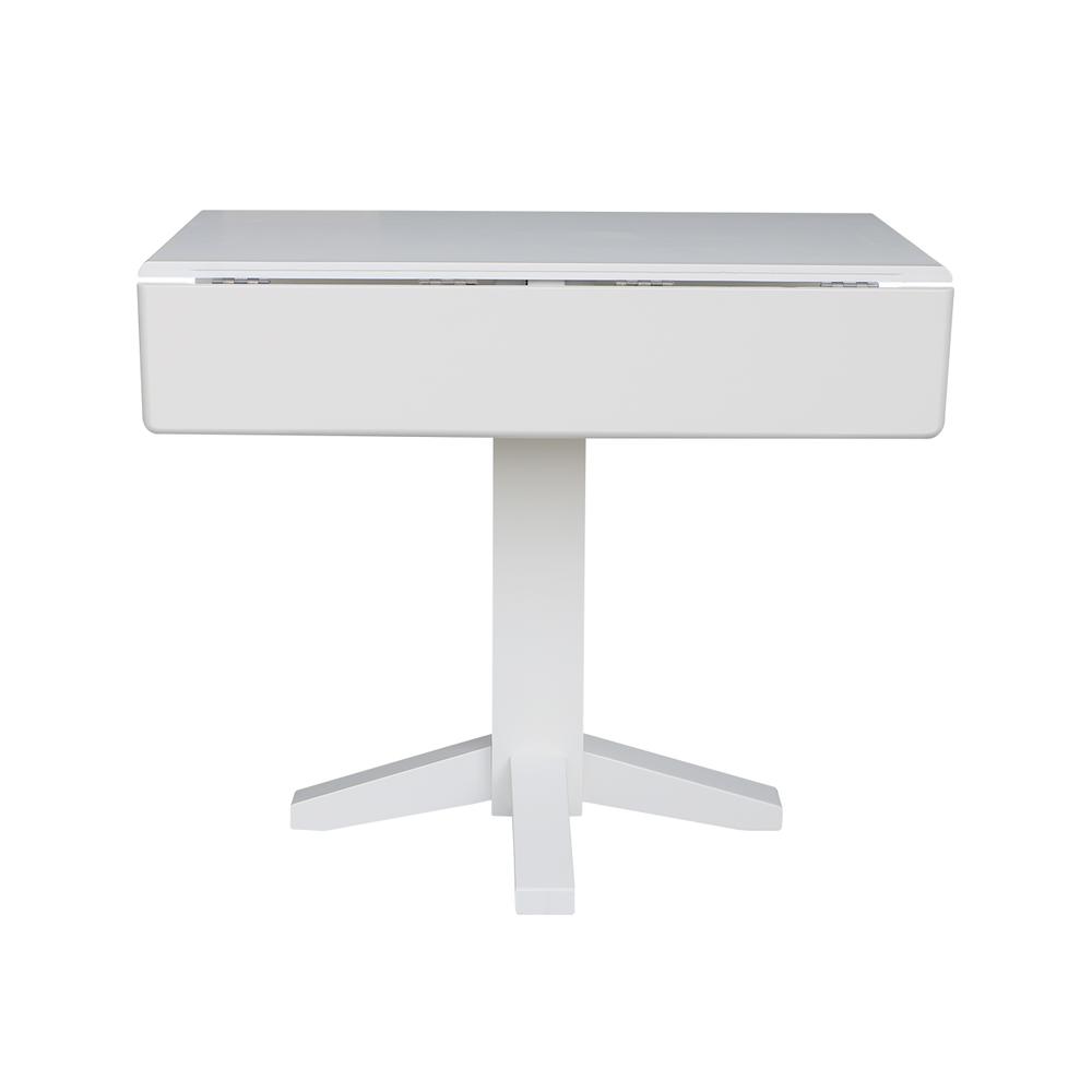 36" Square Dual Drop Leaf Dining Table , White. Picture 6
