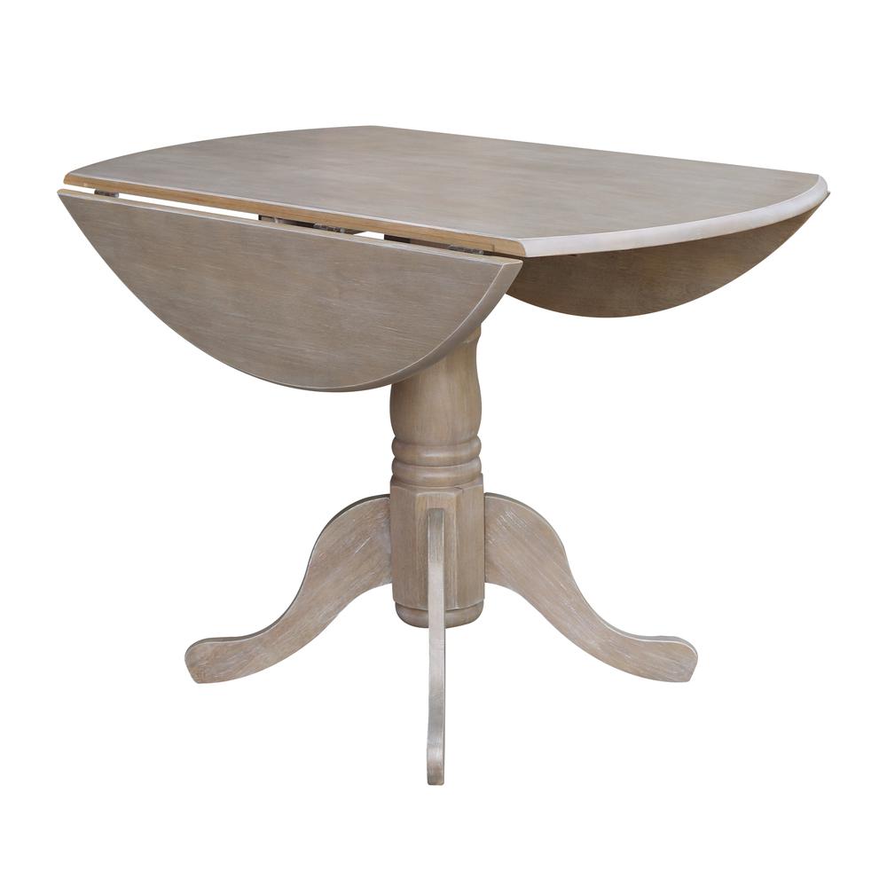 42" Round Dual Drop Leaf Pedestal Table. Picture 4