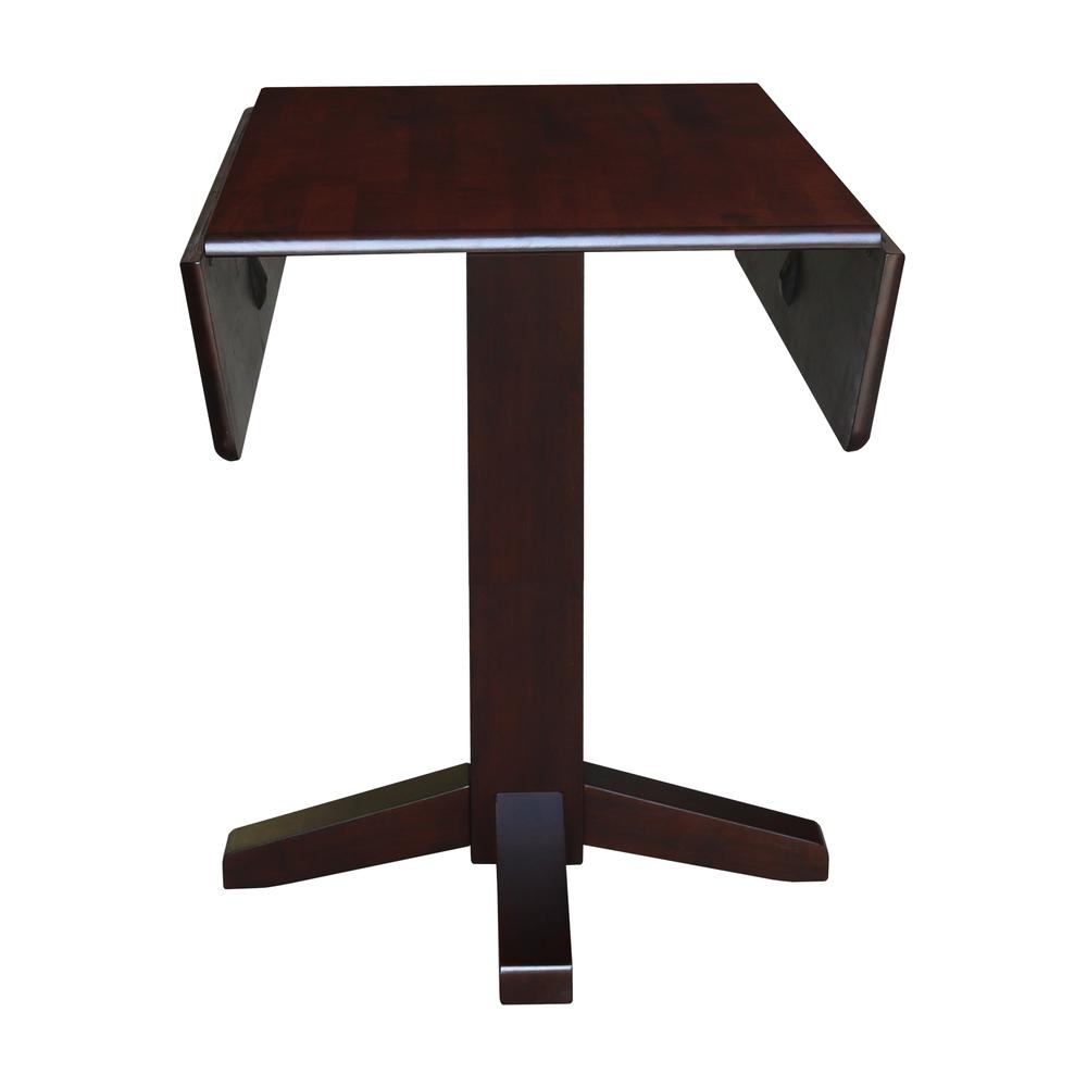 36" Square Dual Drop Leaf Dining Table , Rich Mocha. Picture 5