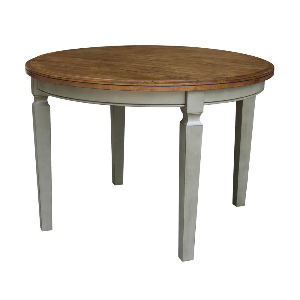 44 x 44 in. Round Top Dining Table in Hickory/Stone. Picture 1