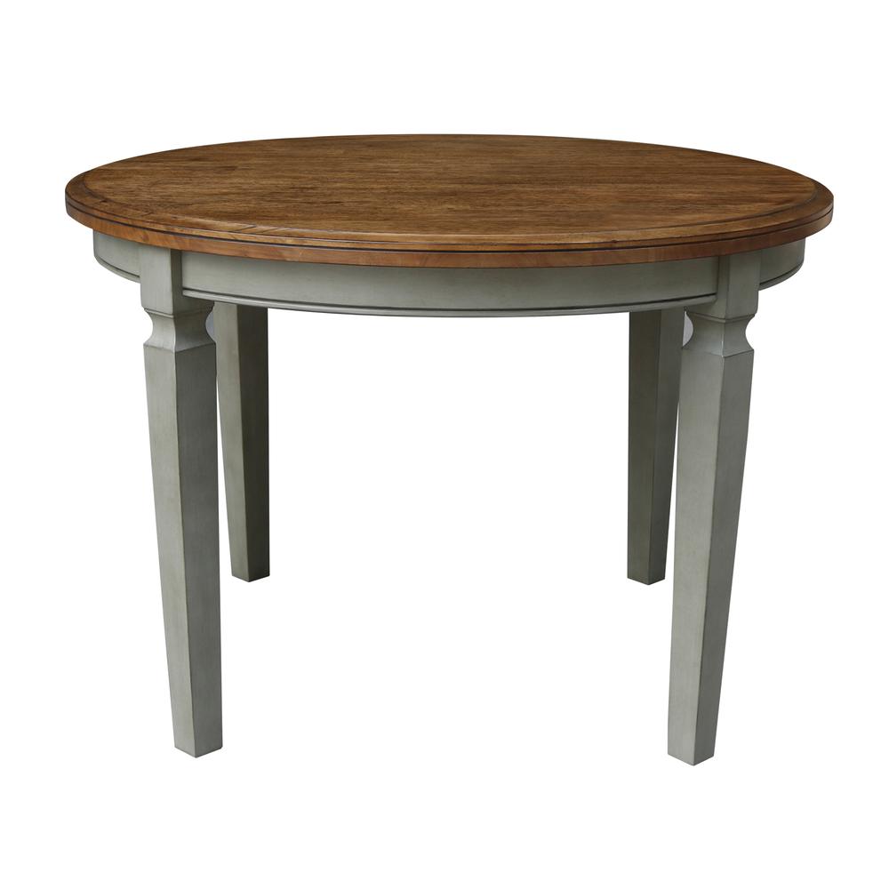 44 x 44 in. Round Top Dining Table in Hickory/Stone. Picture 2