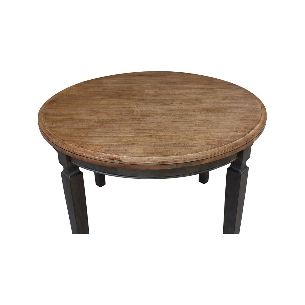 44 x 44 in. Round Top Dining Table in Hickory/Washed Coal. Picture 4
