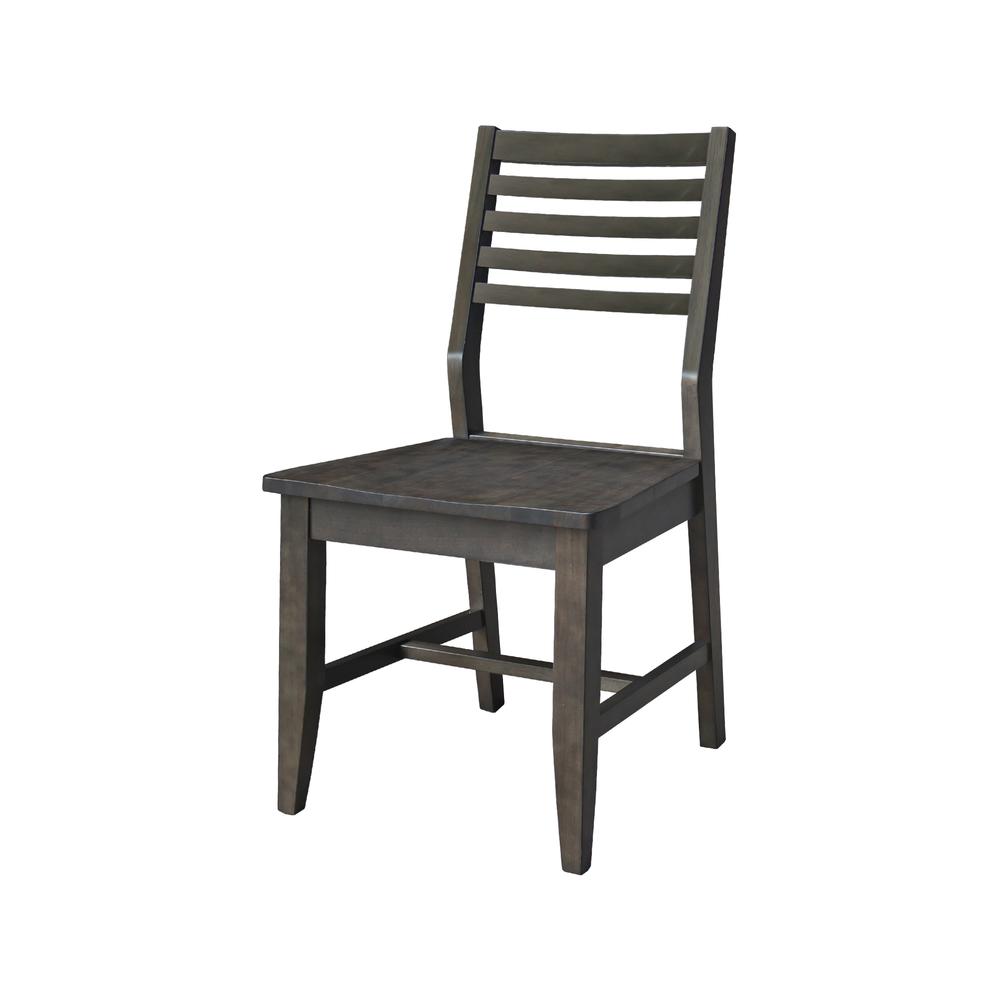 Set of Two Solid Wood Soma Dining Chairs in Coal. Picture 2