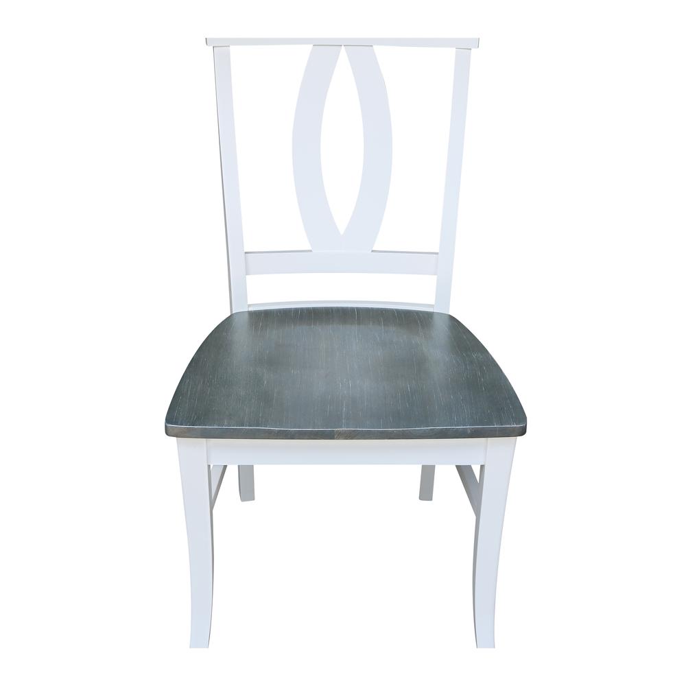 Set of Two Cosmo Verona Chairs, White/Heather gray. Picture 3