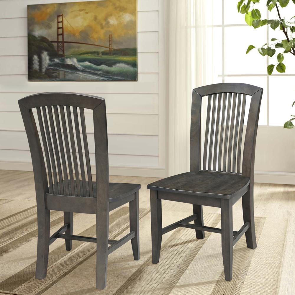 Set of Two Solid Wood Soma Mission Dining Chairs in Coal. Picture 6