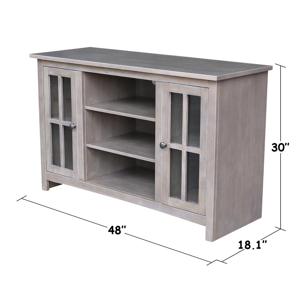 Entertainment / TV Stand - With 2 Doors - 48", Washed Gray Taupe. Picture 2