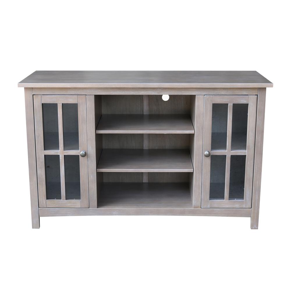 Entertainment / TV Stand - With 2 Doors - 48", Washed Gray Taupe. Picture 4
