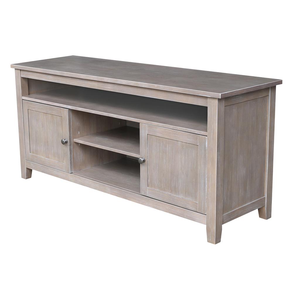 Entertainment / TV Stand - With 2 Doors, Washed Gray Taupe. Picture 10
