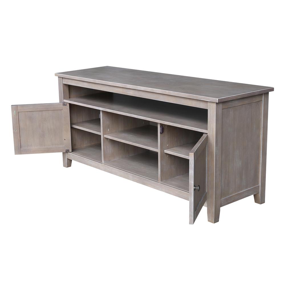 Entertainment / TV Stand - With 2 Doors, Washed Gray Taupe. Picture 5
