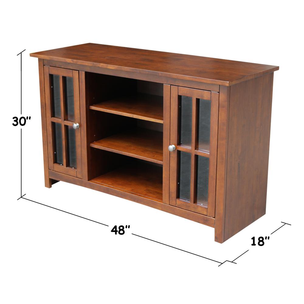 Entertainment / TV Stand - With 2 Doors - 48", Espresso. Picture 2