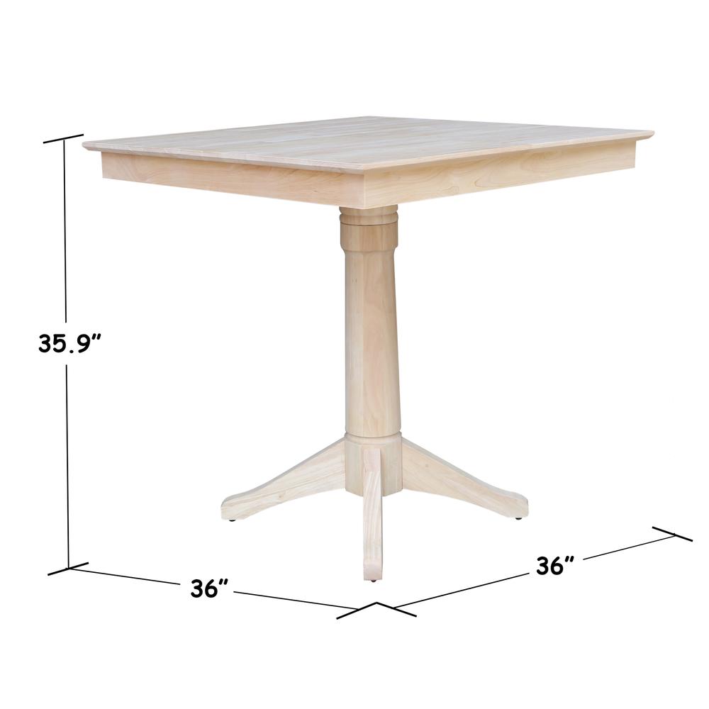 36" x 36" Square Top Pedestal Table  - 35.9"H. Picture 4
