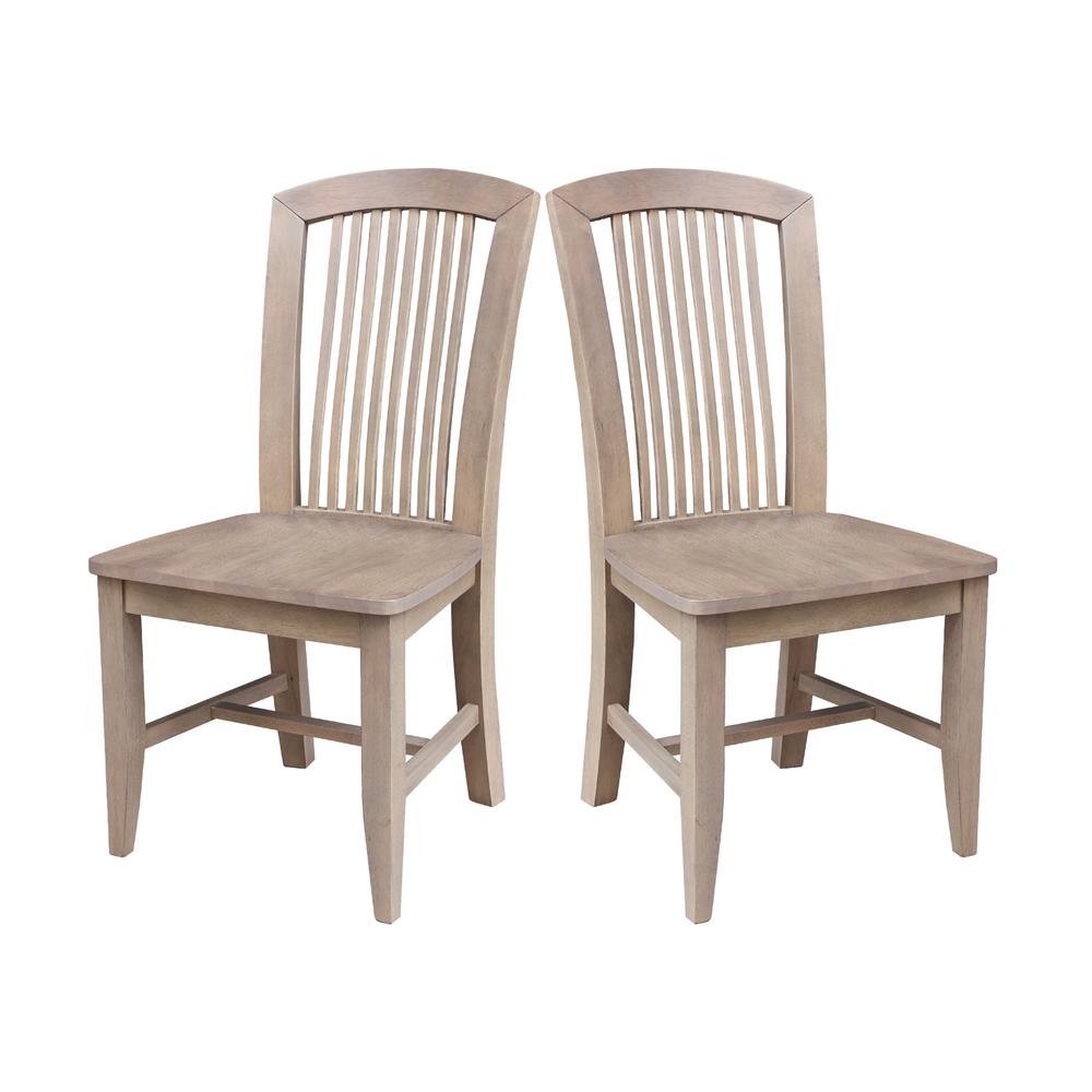 Set of Two Solid Wood Soma Mission Dining Chairs in Flax. Picture 1