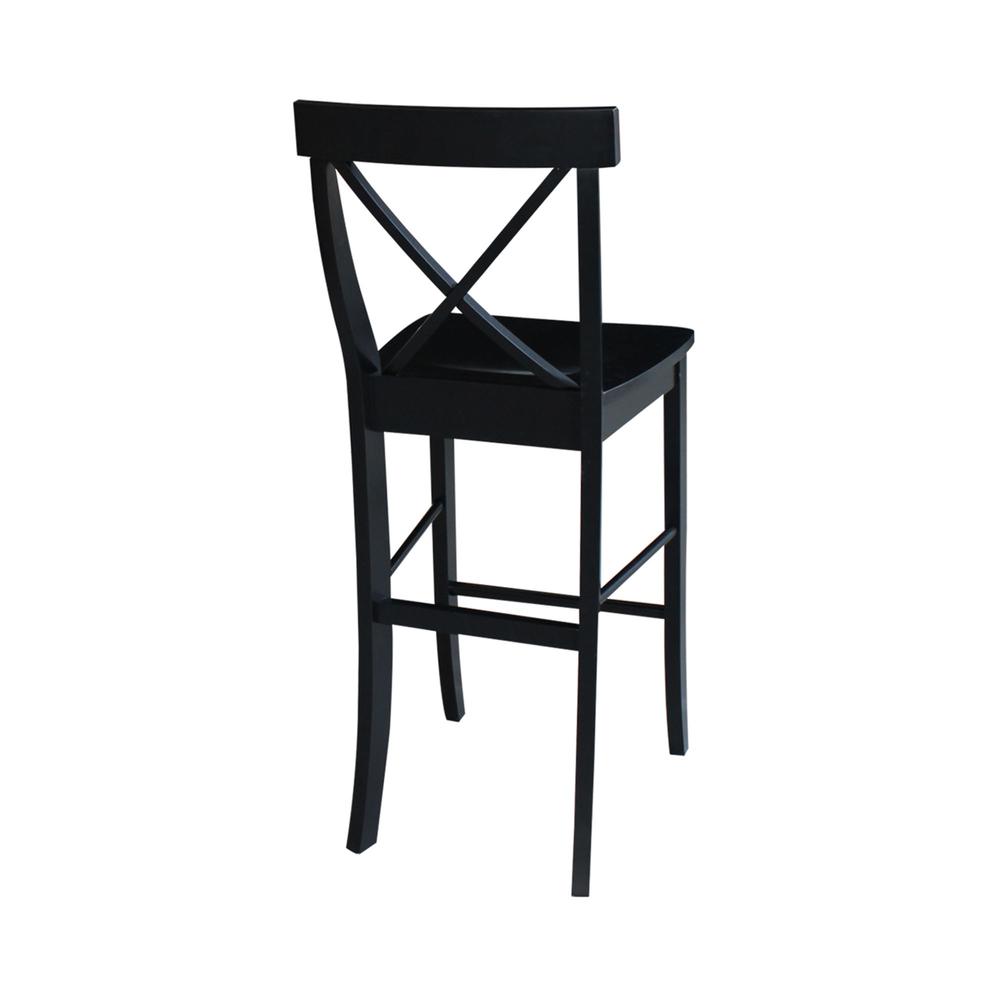 X-Back Bar height Stool - 30" Seat Height, Black. Picture 10