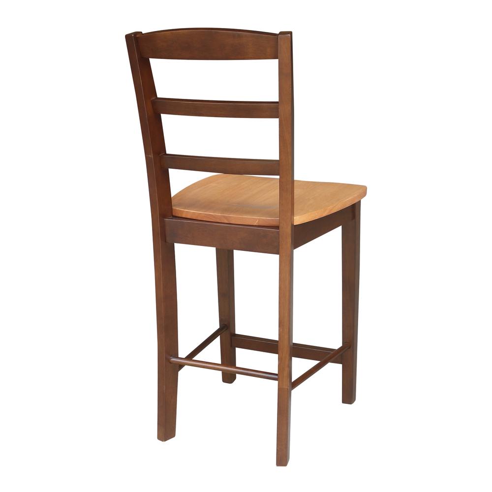 Madrid Counter height Stool - 24" Seat Height, Cinnamon/Espresso. Picture 9