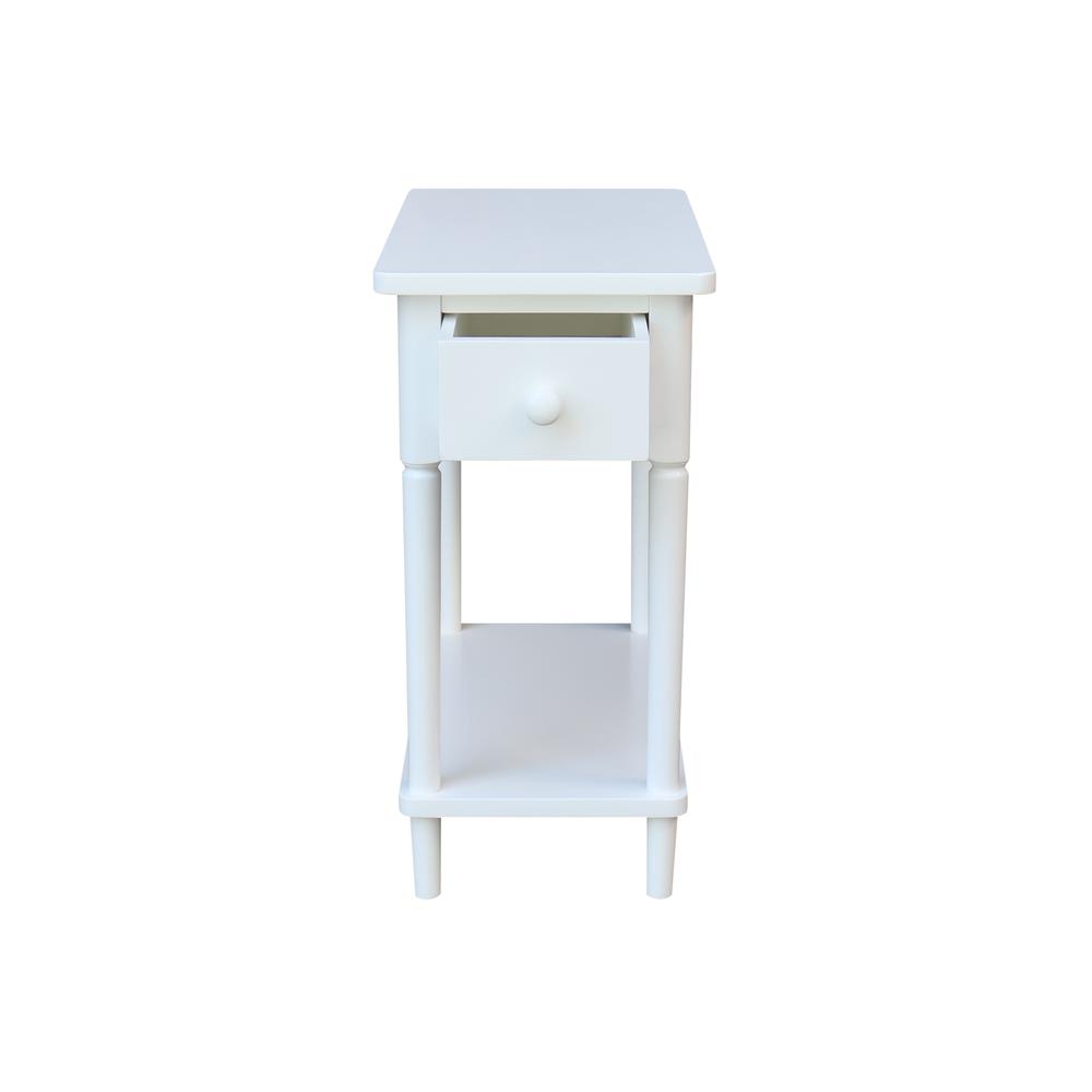 Solid Wood Narrow Side Table in White. Picture 3