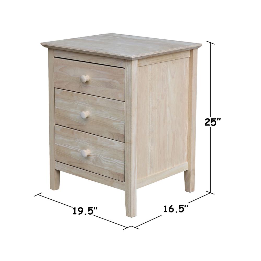 Nightstand With 3 Drawers. Picture 8