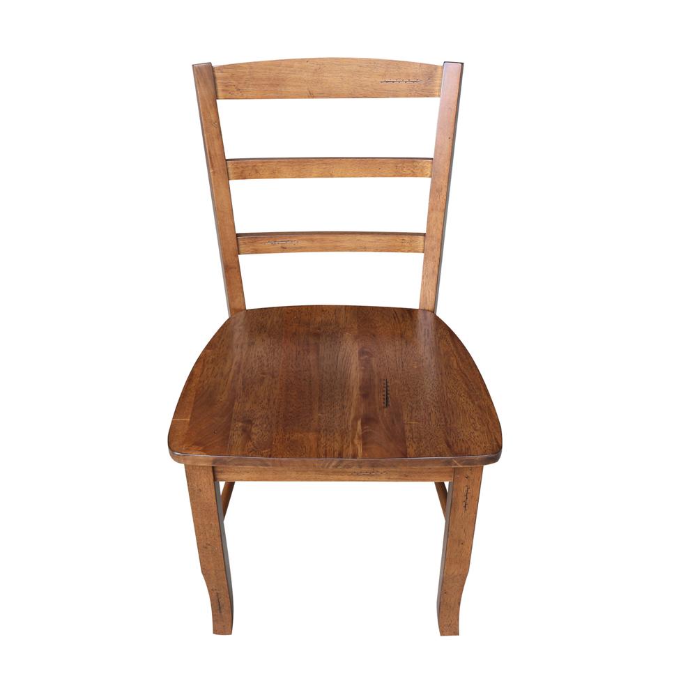 Madrid Ladderback Chairs - Set of 2, Distressed Oak. Picture 8