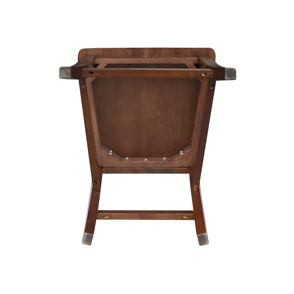 Roma Counter height Stool - 24" Seat Height, Espresso. Picture 3
