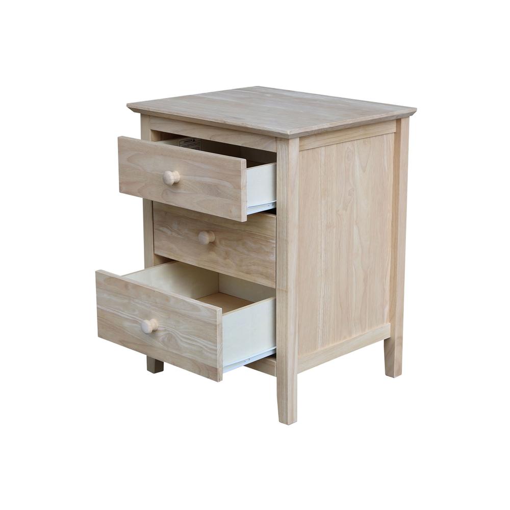 Nightstand With 3 Drawers. Picture 6