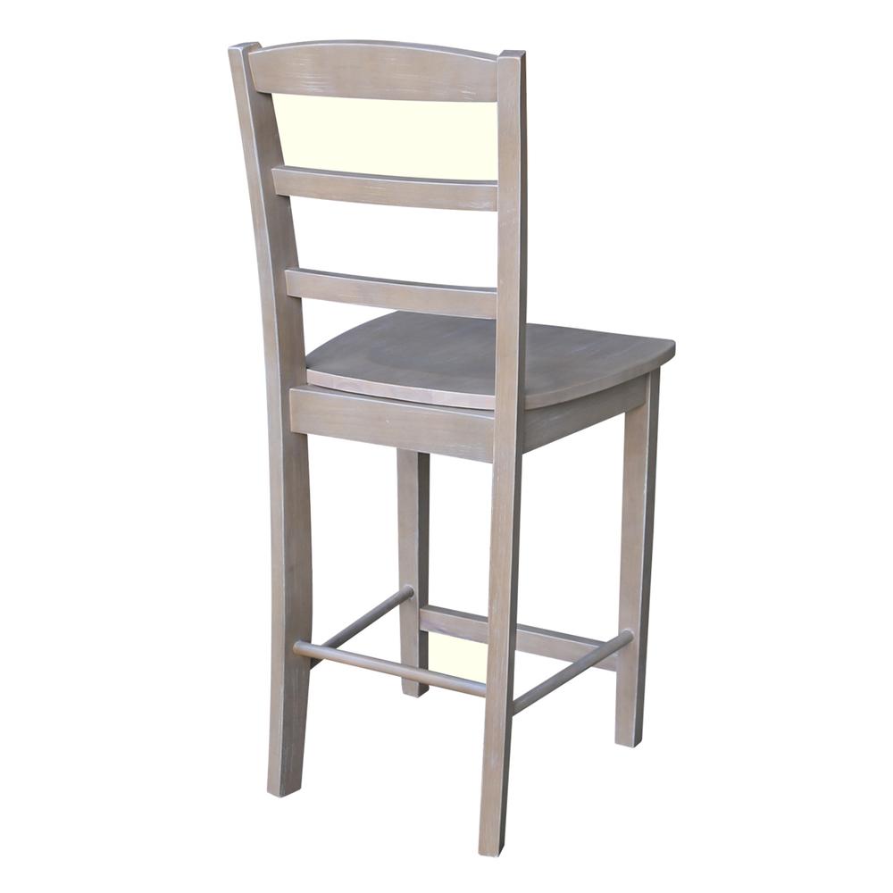 Madrid Counter height Stool - 24" Seat Height, Washed Gray Taupe. Picture 6