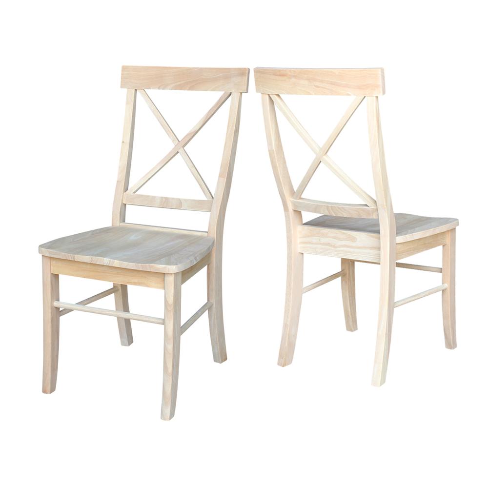 Set of Two X-Back Chairs, Unfinished. Picture 10