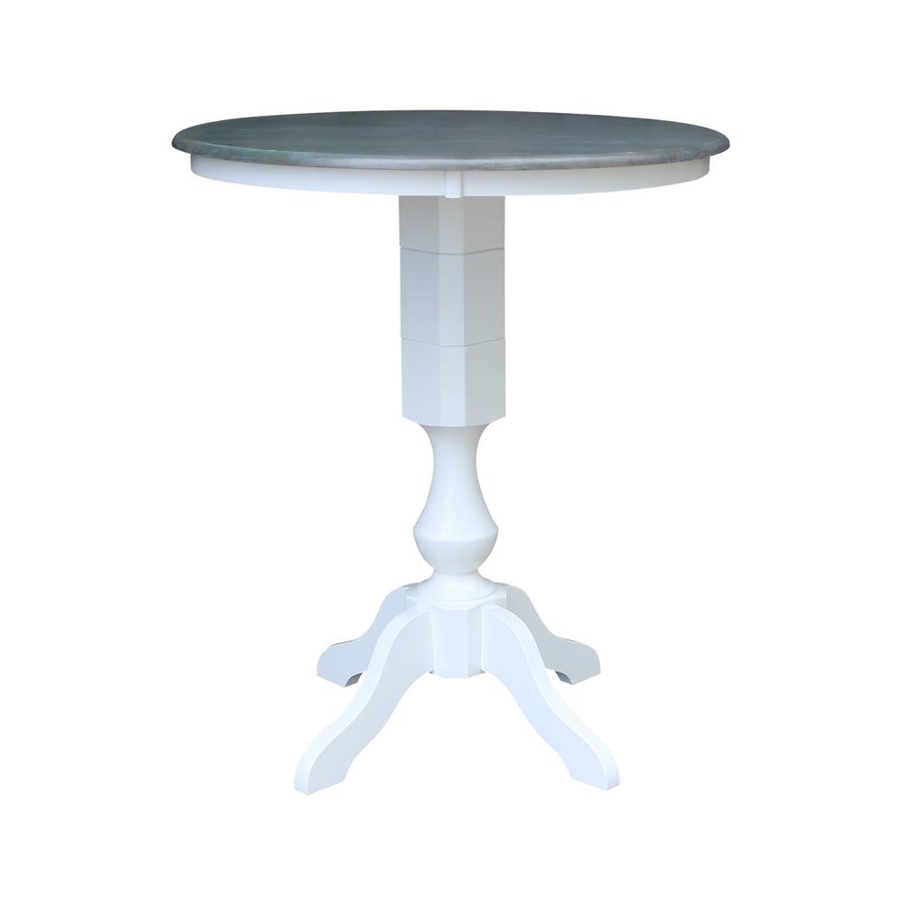 36" Round Top Bar Height Pedestal Table. Picture 1