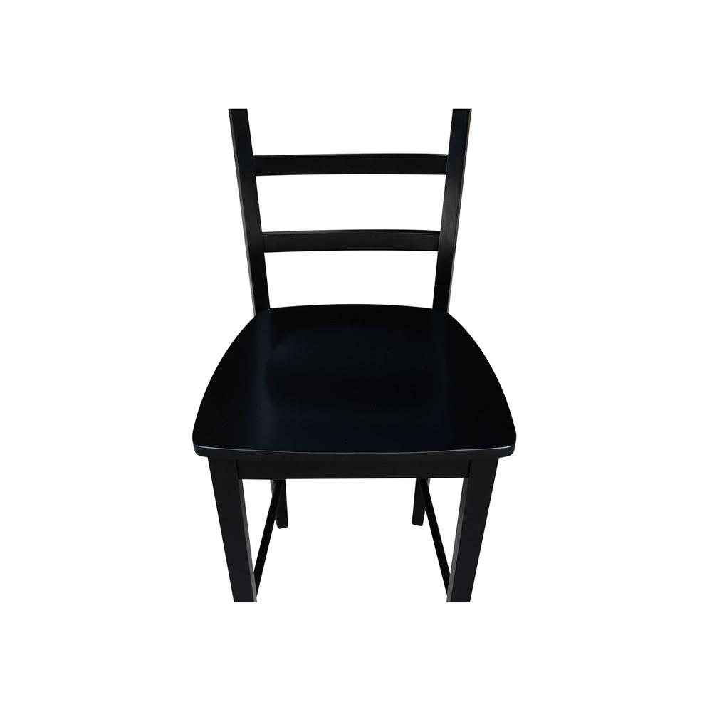Madrid Counter height Stool - 24" Seat Height, Black. Picture 2