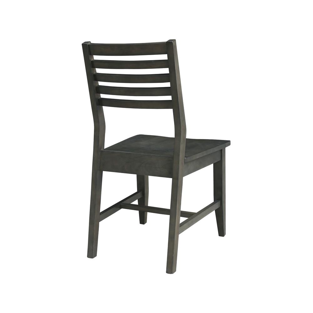 Set of Two Solid Wood Soma Dining Chairs in Coal. Picture 3