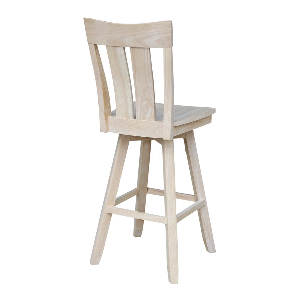 Ava Bar height Stool - With Swivel And Auto Return - 30" Seat Height , Unfinished. Picture 8