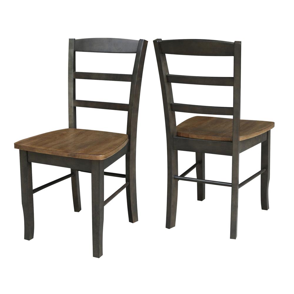 Madrid Ladderback Chairs - Set of 2, Hickory/Washed Coal. Picture 6