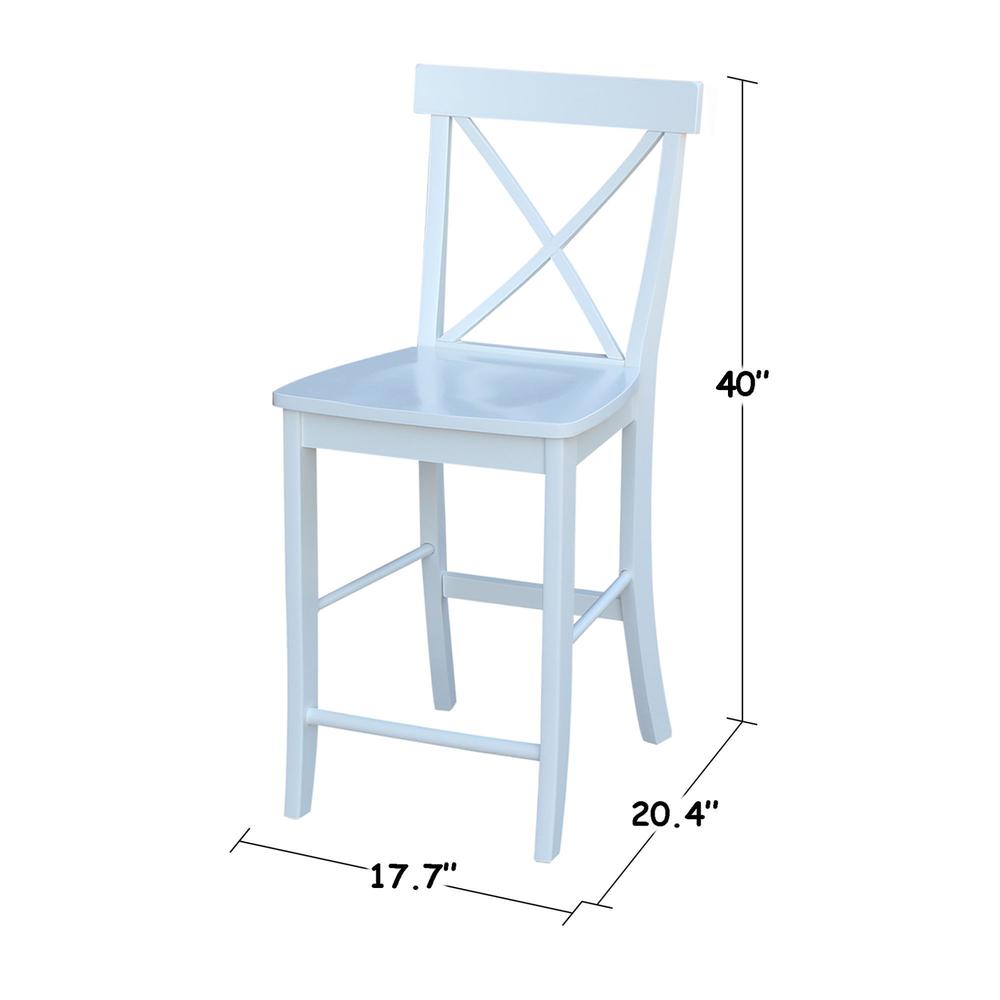 X-Back Counter height Stool - 24" Seat Height, White. Picture 10