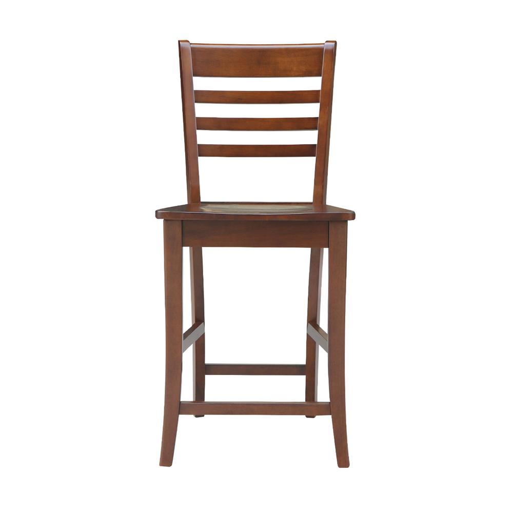 Roma Counter height Stool - 24" Seat Height, Espresso. Picture 6