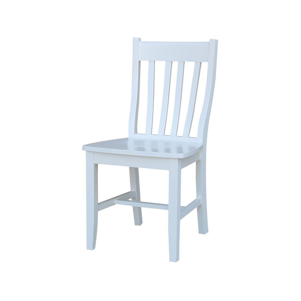 Set of Two Cafe Chairs, White. Picture 1