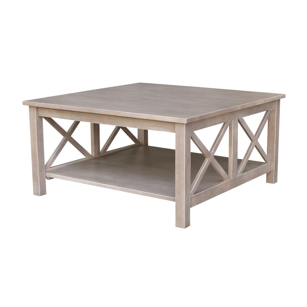 Hampton Square Coffee Table, Washed Gray Taupe. Picture 1