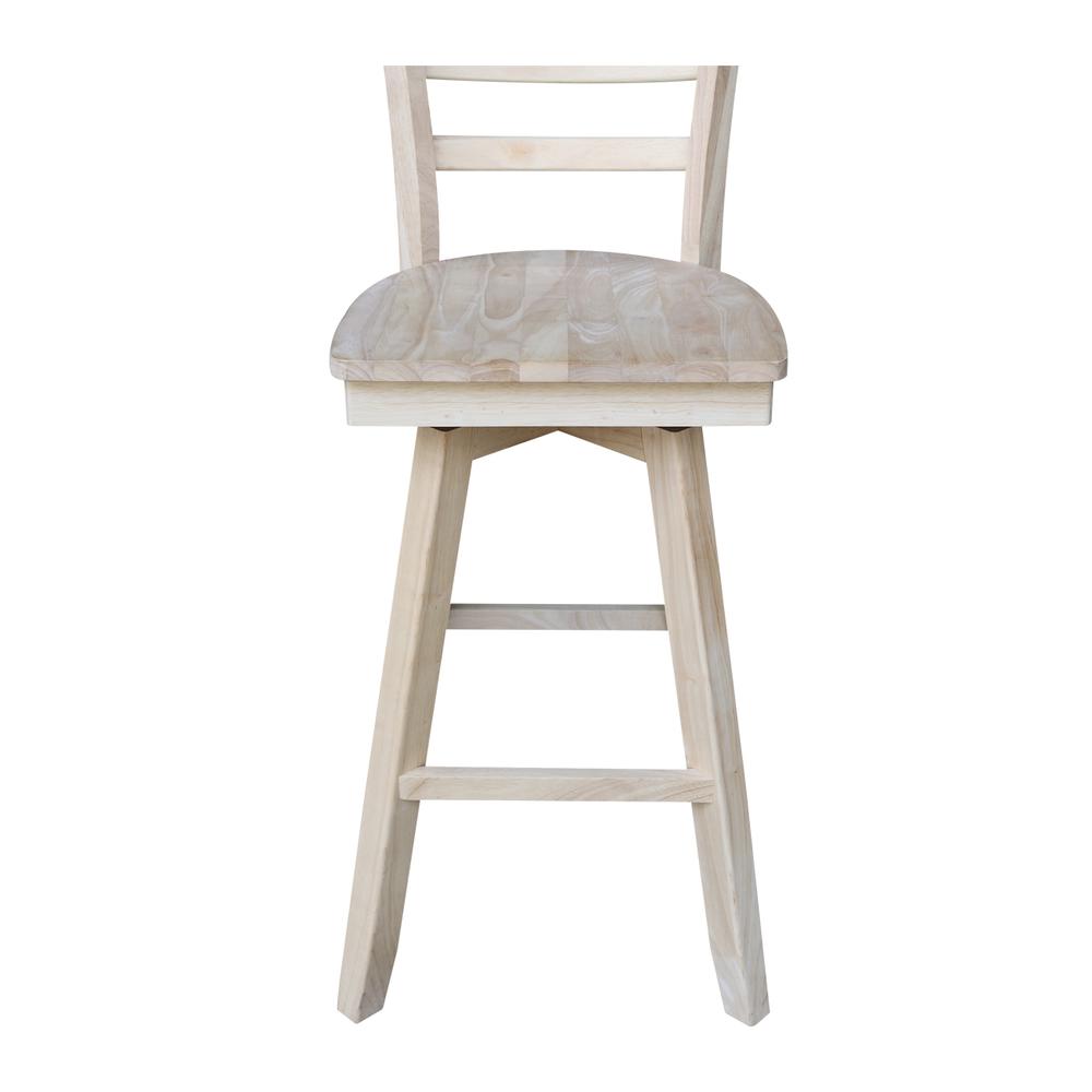 Emily Bar height Stool - 30" Seat Height - With Swivel And Auto Return, Unfinished. Picture 2