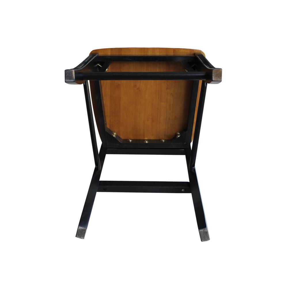 X-Back Counter height Stool - 24" Seat Height, Black/Cherry. Picture 3
